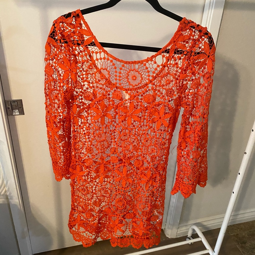 Coral Bathing Suit Cover Up